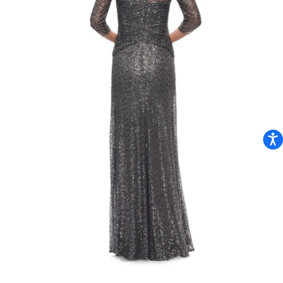 La Femme Ruched Sequin Column Gown size 10 - Picture 3 of 9